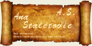 Ana Staletović vizit kartica